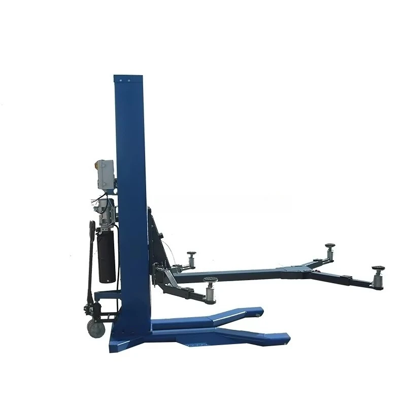 Mobile One Car Hoist One Column Lift Machine Single Post Car Lift With Universal Wheel