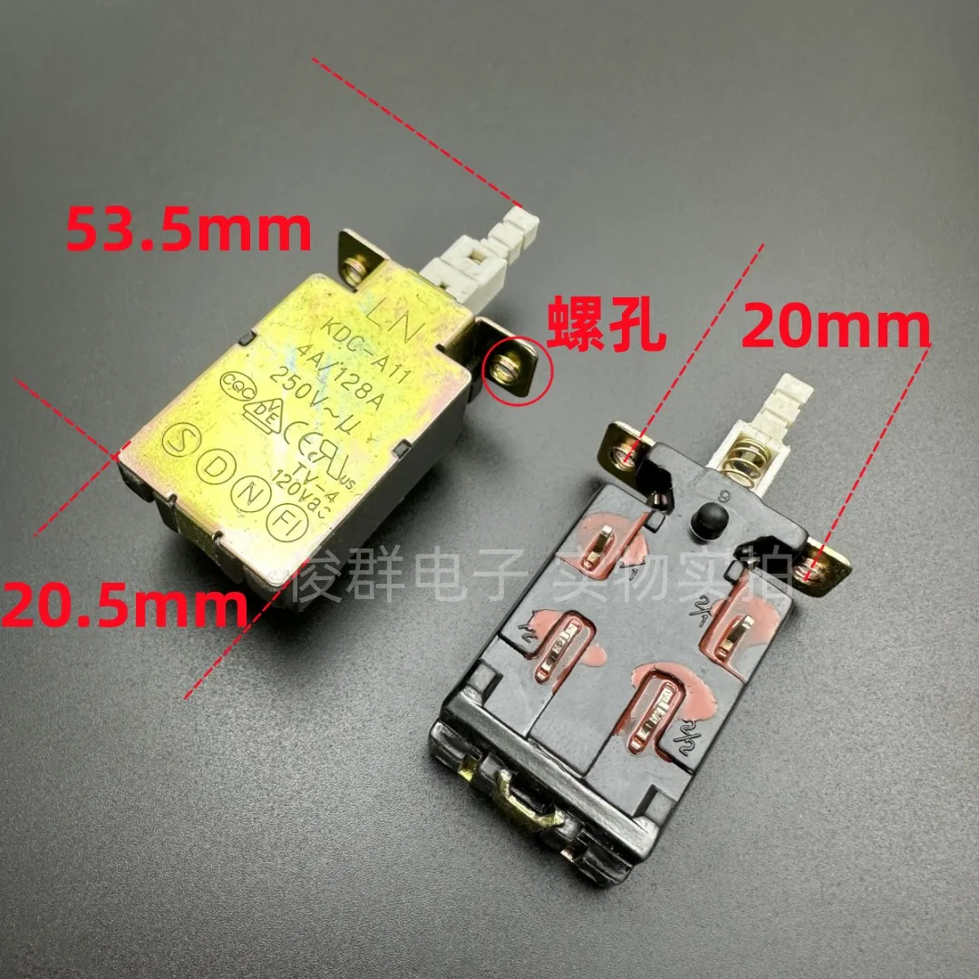 10pcs/high quality LN KDC-A11 self-locking power switch 4-pin key straight key TV-4 button 4A/128A 250V