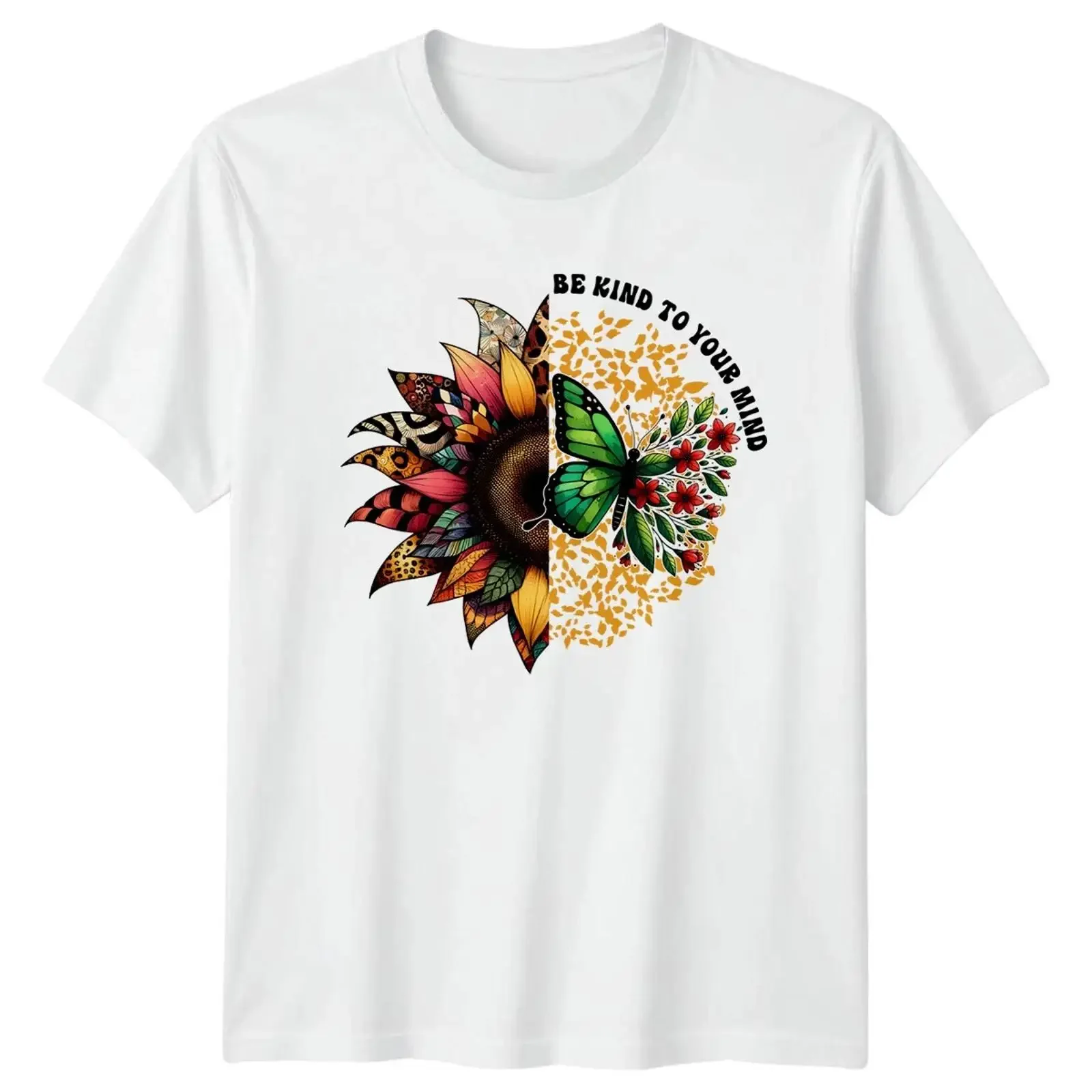 Be Kind To Your Mind T-Shirt Boho Mental Wellness Inspirierend Geschenk Vintage Washed Atmungsaktiv Vielseitig Herren Unisex