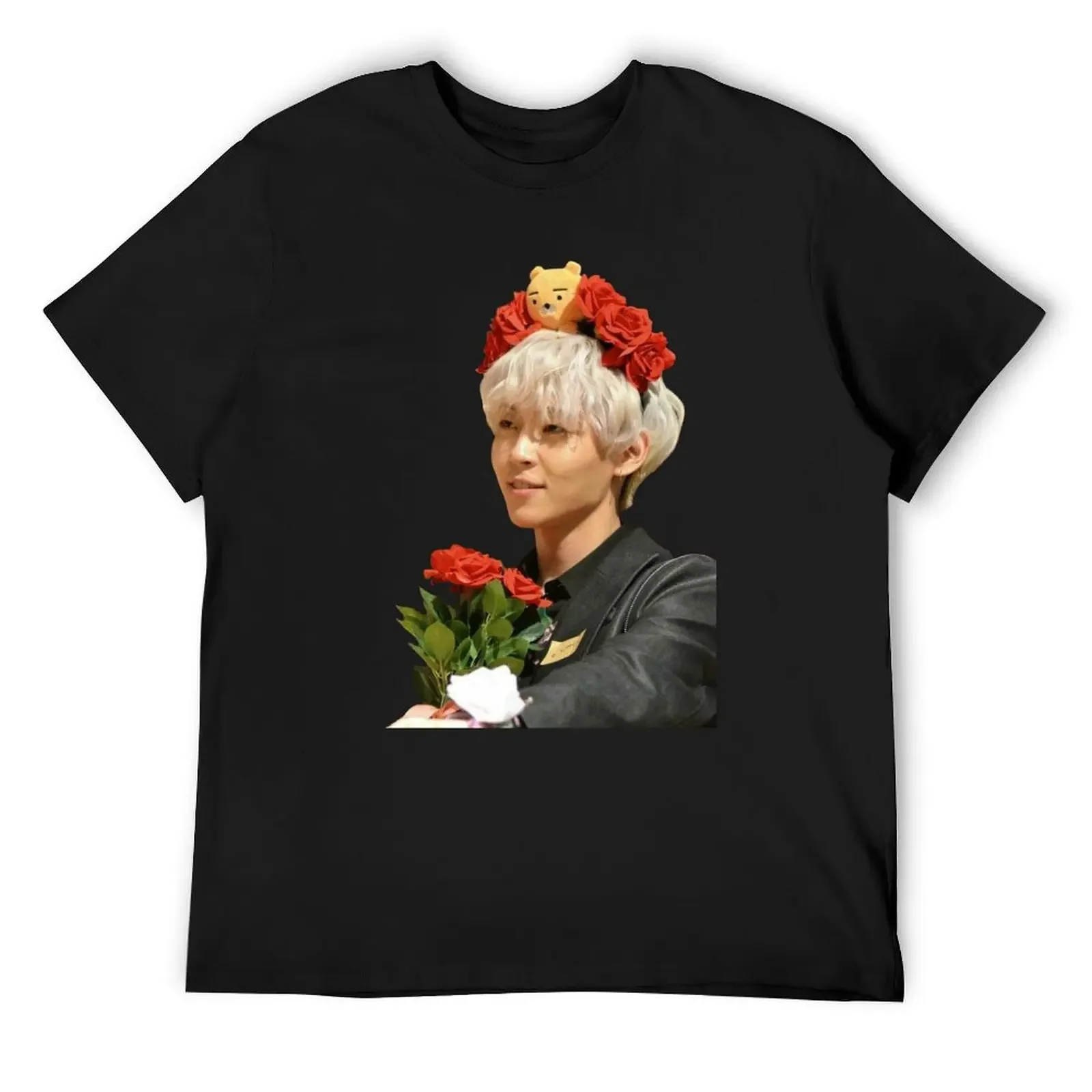 

Kim Woosung cute face Sammy The Rose band kpop T-Shirt funny gifts customs summer clothes t shirt for men