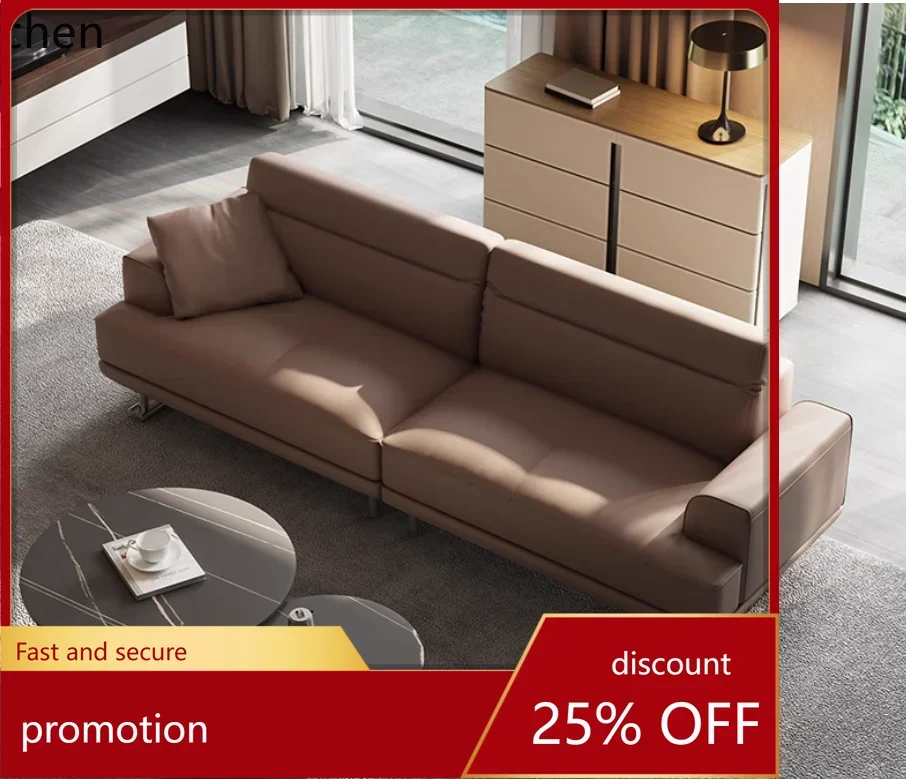 

HXL Top Layer Cowhide Genuine Leather Sofa Full Leather Minimalist Sofa