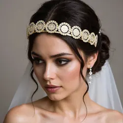 Poyasa Arabic Coin Head Piece Algeria Crown For Women Gold Color Hair Clip Para El Pelo Mujer Middle East Fashion Metal Hairwear