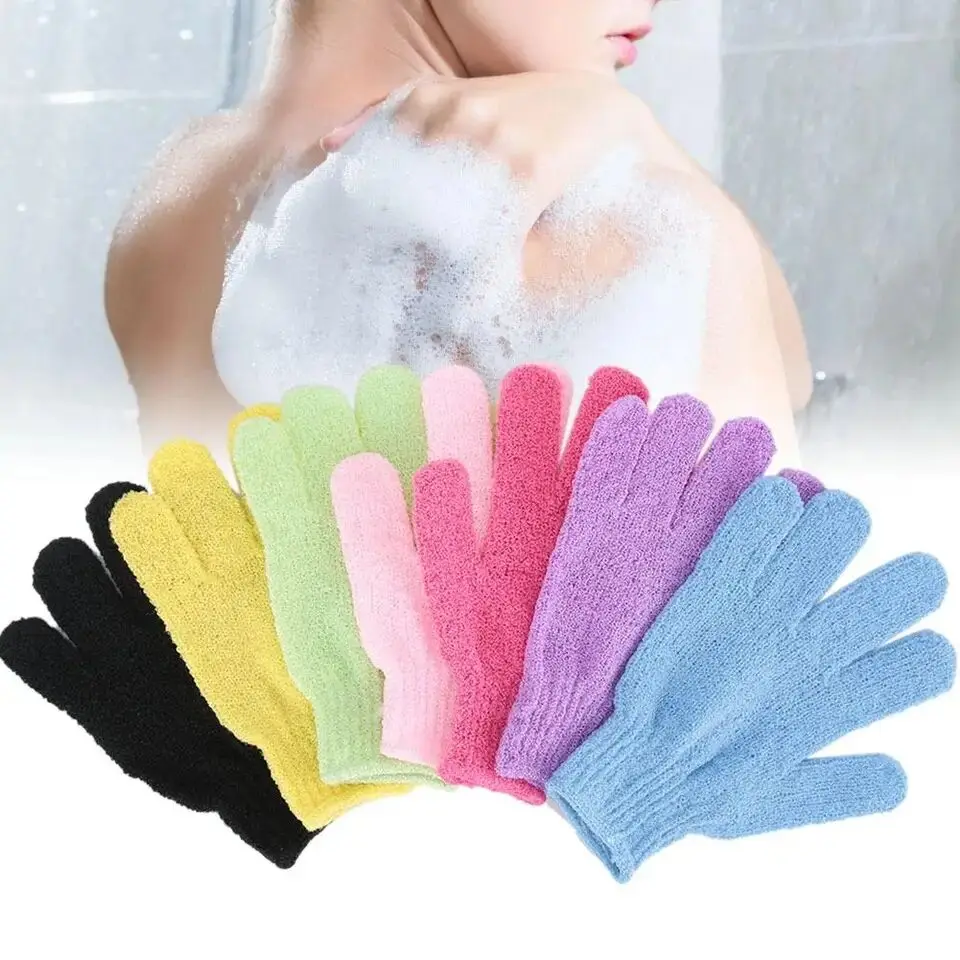 Exfoliating Shower Bath Glove Set  Deep Cleaning Body Scrub Spa Massage Glove for Skin - Bath Bomb Included