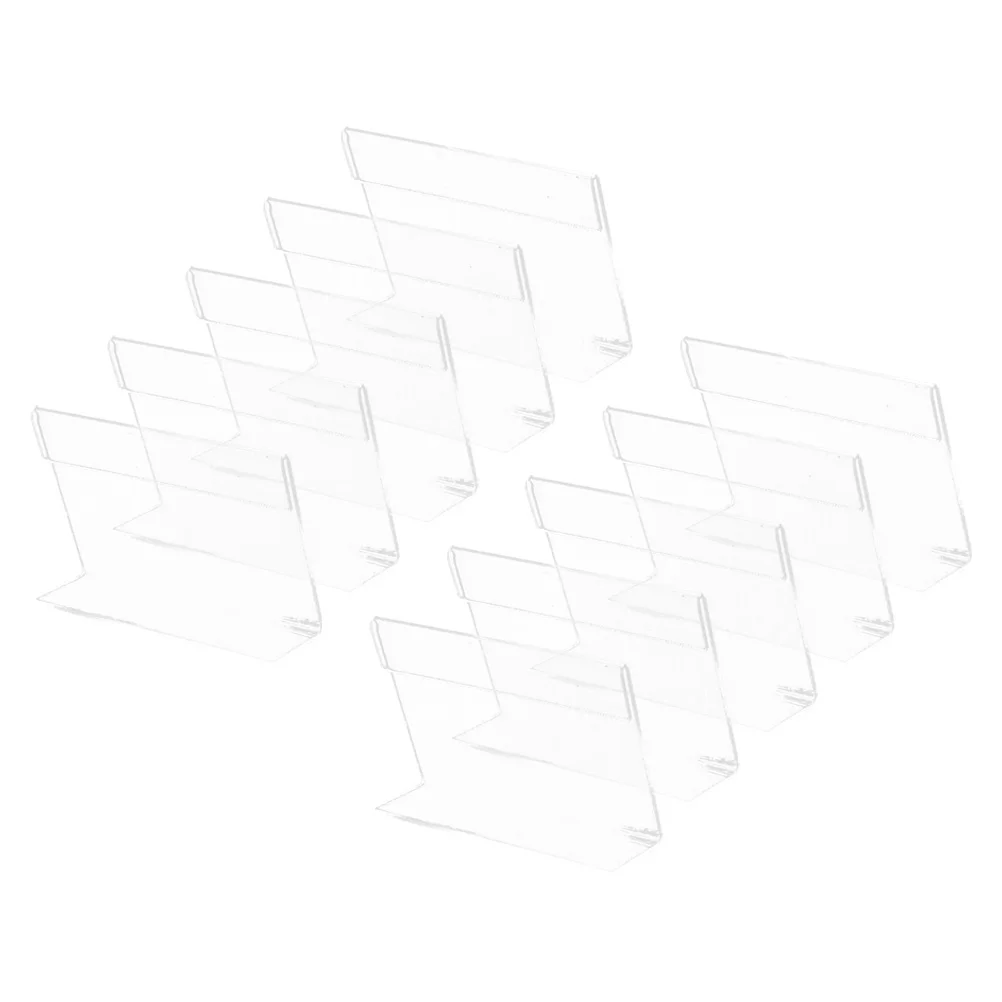 10 Pcs Sign Stand Wear-resistant Multi-function Price Rack Shelf Display Supermarket Accessory Acrylic