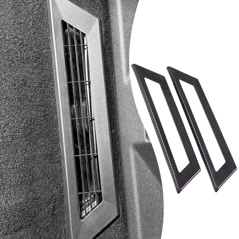 

2piece set Real carbon fiber For Tesla Cybertruck 2024+car seat under air outlet frame decorative sticker protection accessories