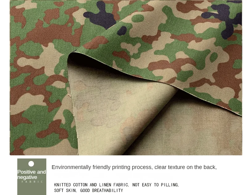 Camouflage Fabric By The Meter for Coat Pant Clothes Diy Sewing Thickened Outdoor Geometric Printed Twill Polyester Cotton Green