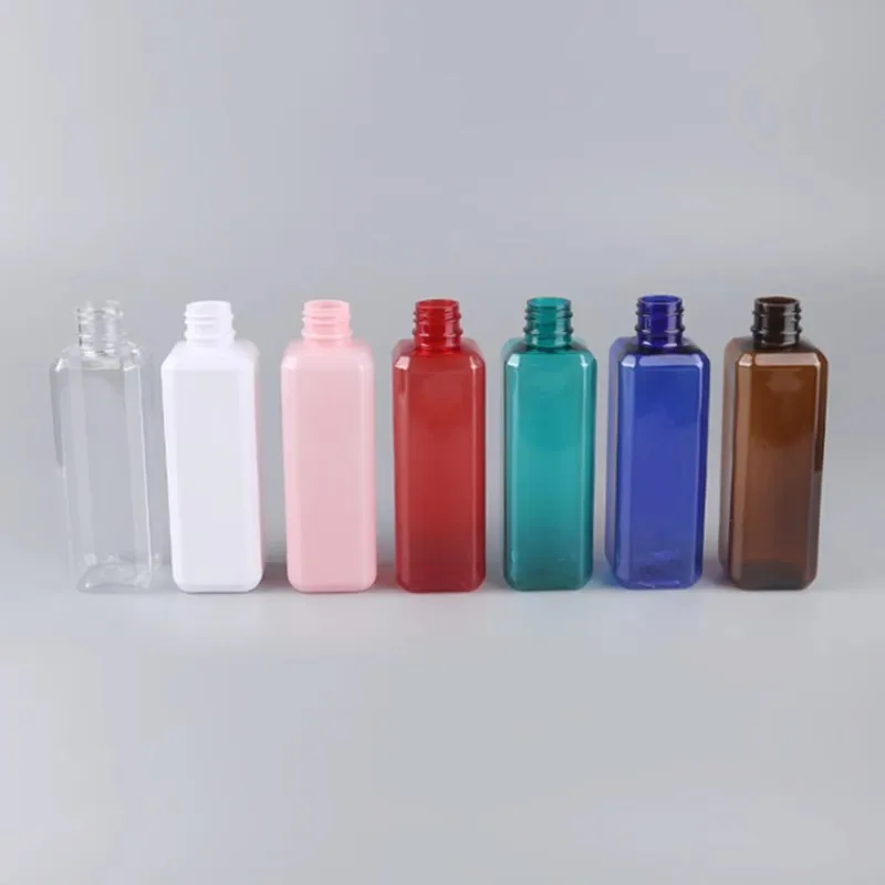 200pcs 100ml Empty Plastic Refillable PET Square Spray Bottles w/Fine Mist Atomizer Sprayers for DIY Home Cleaning Beauty Care