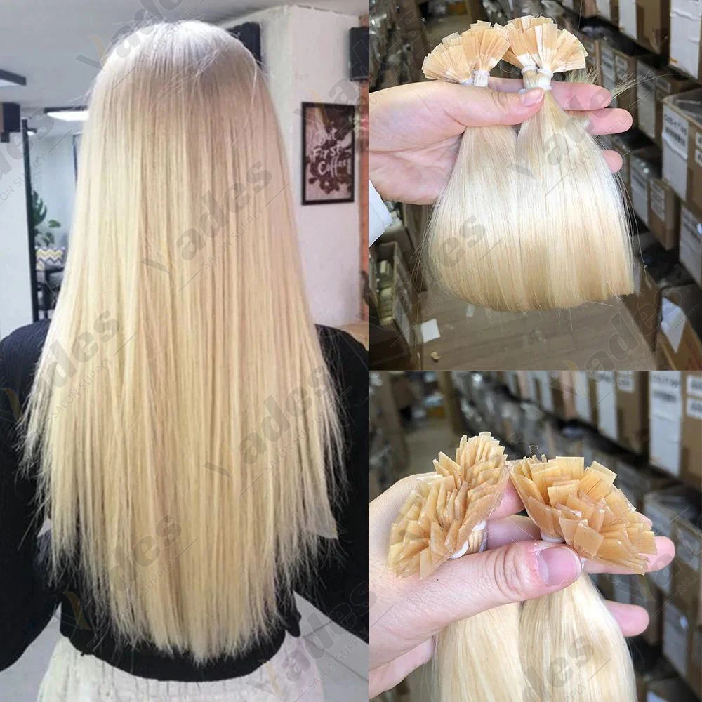 50 Strands Flat Tip Human Hair Extensions Heat Fusion No Glue Needed Natural Look Added Volume for Women  14-20 Inch 30g