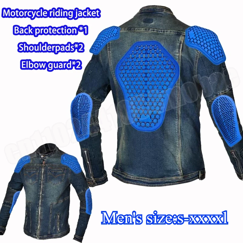 

Men's Motorcycle Riding Jacket Casual Four Season Motorcycle Denim Anti Fall Suit Retro Denim Chaqueta Moto Hombre Invierno