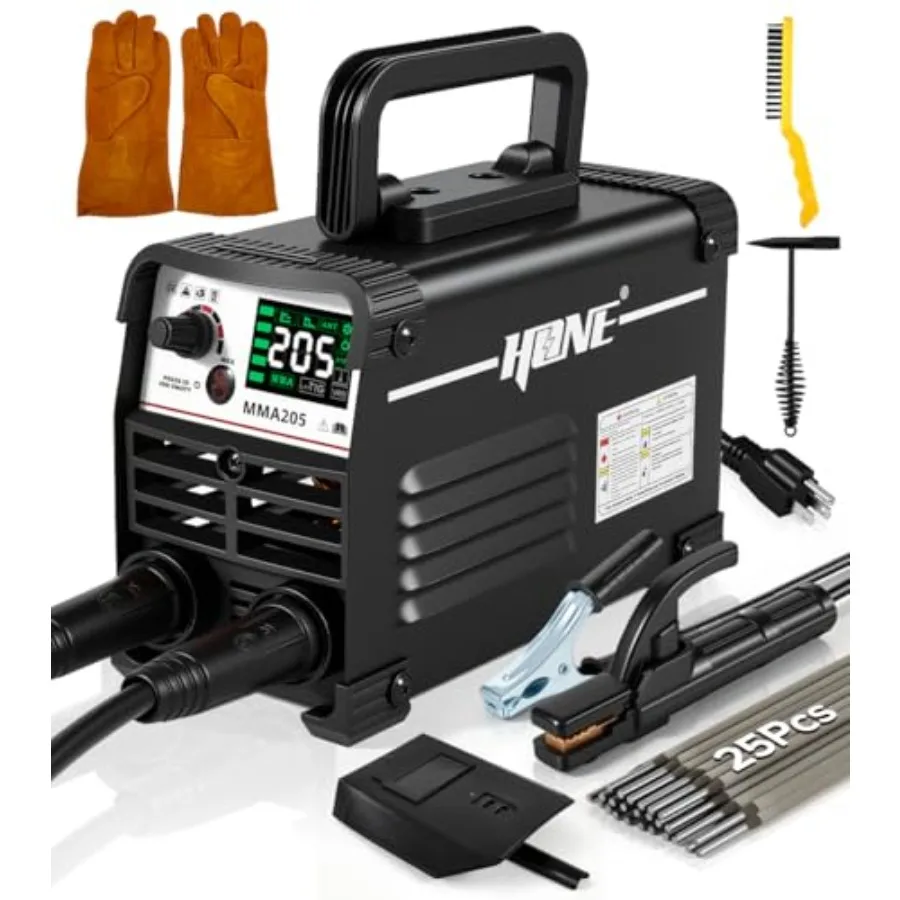 

HONE Upgraded MINI Welding Machine 205Amp Include 25 Rods Stick Welder with Lift Tig Welding IGBT Inverter Mini Welder Machine