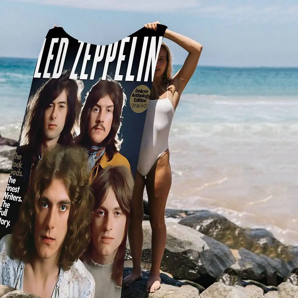 Cool L-Led Band Z-Zeppelin Anime Beach Swimming Towel Soft Absorbent Washcloth Children's Gifts for Kids Travel Camping Gym