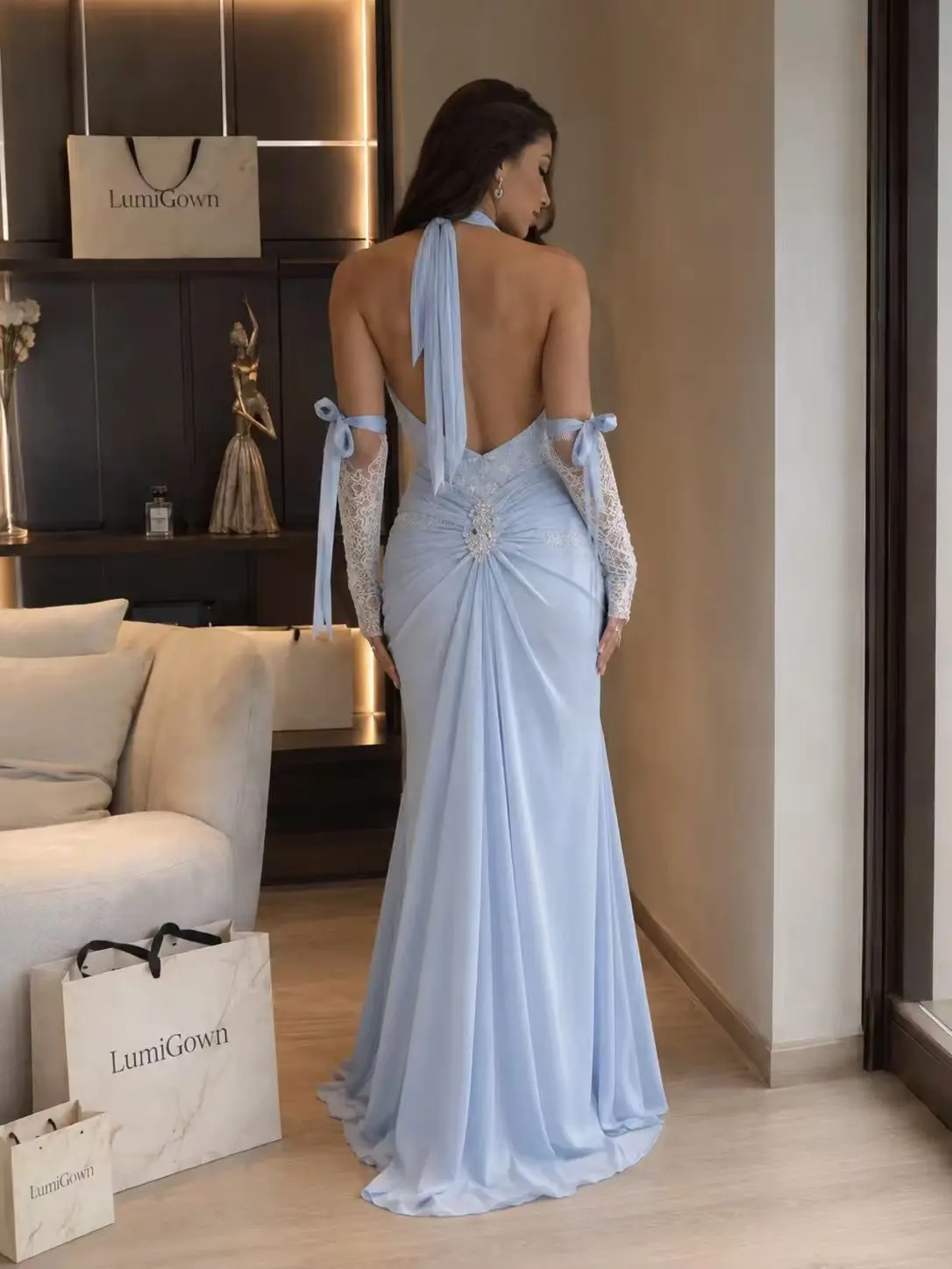 Classic Strapless V-neck Ruffle Belt Multi layer Irregular Ruffle A-line Dress Wedding Party Dance Evening Dress Customization