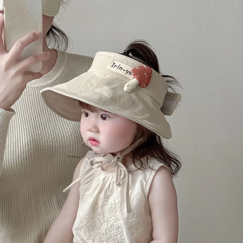 

Comfortable Breathable Empty Top Kids Sunhat Korean Style Hollow Baby Sunscreen Cap Wide Brim Cotton Duck Tongue Hat Girls