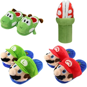 Kawaii Mario Luigi Big Poison Piranha Planta Juguetes de peluche zapatillas Lindo anime verde yhi anime 8 mejores zapatillas Mario de ventas - №5