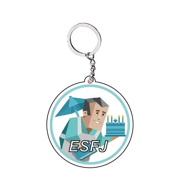 سلسلة مفاتيح شخصية من mbti Type 16 قلادة رسام صغيرة من الأكريليك المحيطي، قلادة حقيبة مدرسية، هدية قلادة للزوجين