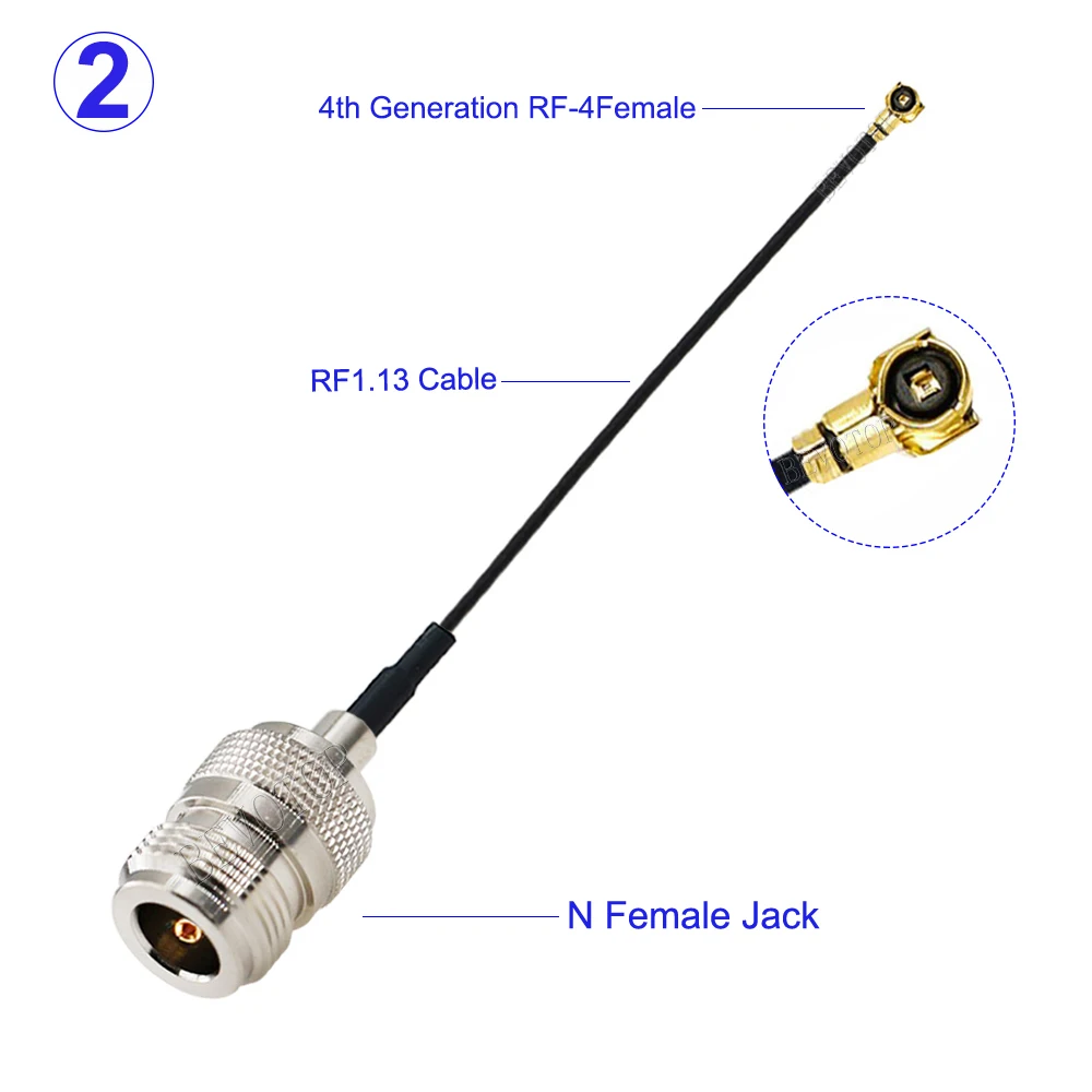 1Pcs RF1.13 IPX-4 MHF4 Female to N Type Male/Female Connector Extension Cable Connector Waterproof Pigtail Low Loss 10CM-50CM