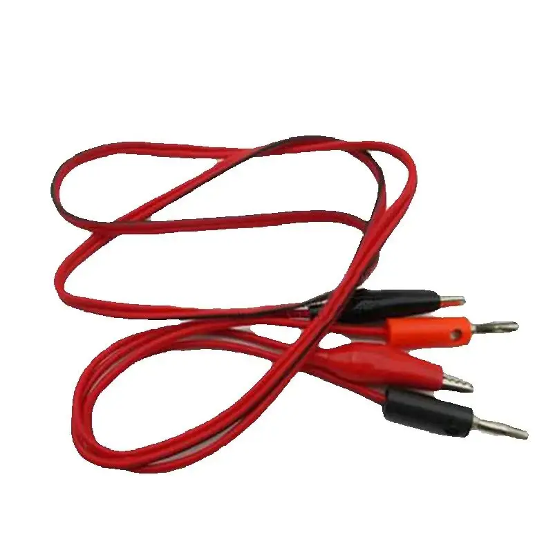 

2pcs 1M/3.3FT Alligator Clip to Banana Plug Electrical Test Cable Leads red + black