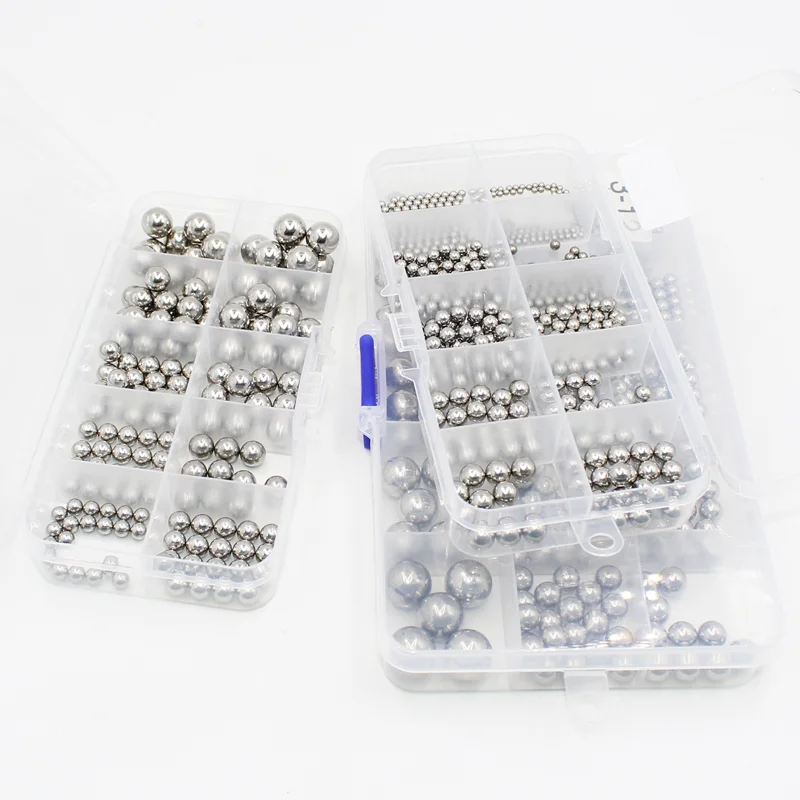 304 Stainless Steel Solid Smooth Bearing Ball 520/400/150Pcs Precision Assorted Loose Bicycle Steel Mixing Iron Ball Kit 15 Size