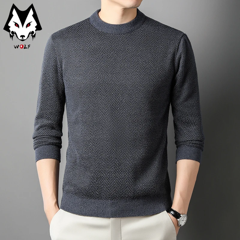 New Men's Casual and Fashionable Long Sleeved Pullover Round Neck Sweater for Autumn and Winter Warm Comfortable Versatile Top