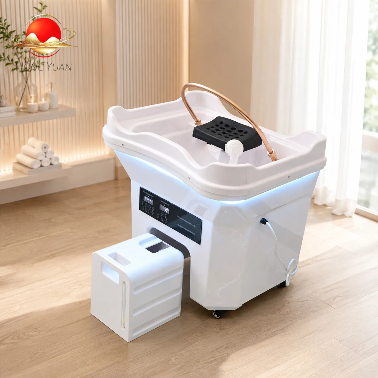 Head Spa Shampoo Basin with Hydrotherapy & Water Circulation, 60L Heatable Water Tank & Drain Tank, Fast Dispatch in 2-10 Days