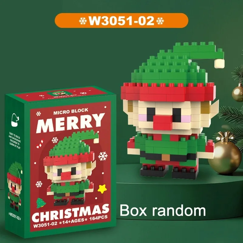 Kerstcadeaus Micro Bouwsteen Serie Kerstman Rendier Puzzel Assembleren Bakstenen Tafeldecoratie Speelgoed Kinderen