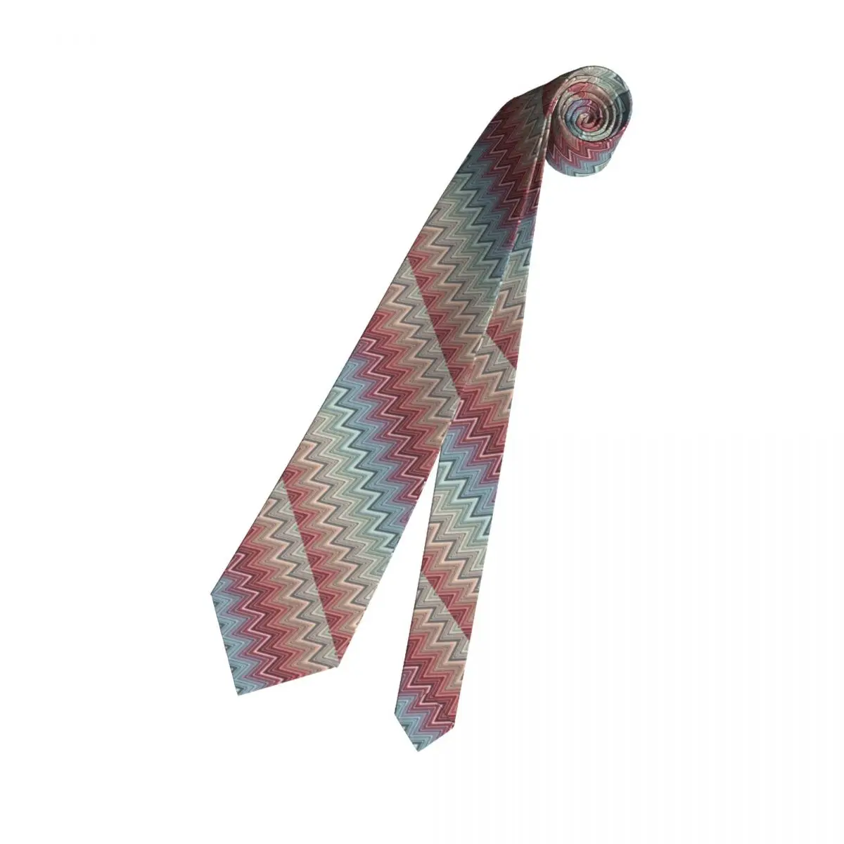 Classic Multicolor Chic Zigzag Necktie Men Customized Silk Boho Chic Zig Zag Party Ties