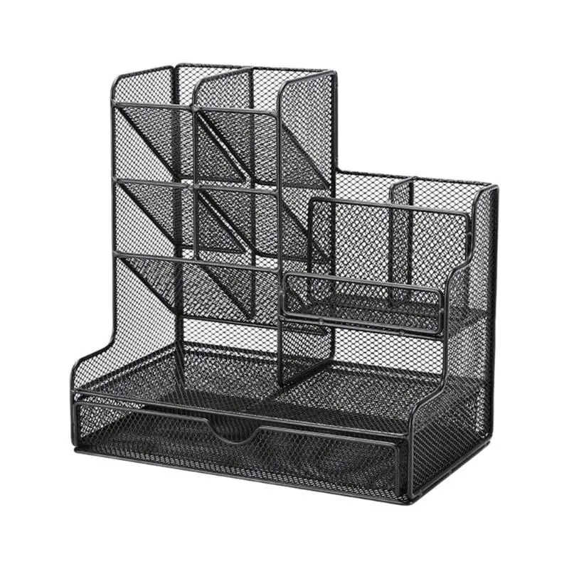 

Multifunctional Desk Pen Cup Space Saving Desk Pen Organisers with Drawer