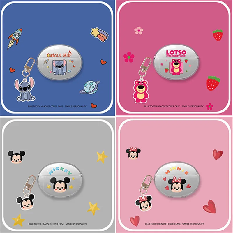 Cartoon Earphone Case Cover For Huawei FreeBuds 5i Cute TPU Wireless Blutooth Earbuds Charging Box Protective Cover With Keyring