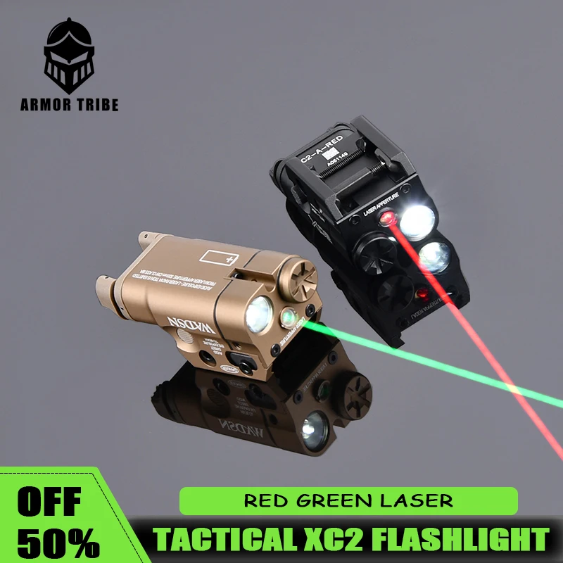 

WADSN Tactical Scout XC2 Outdoor Hunting Weapon Glock 17 18 19 Hanging Metal Pistol Red Green Laser Flashlight Fit 20mm Rail