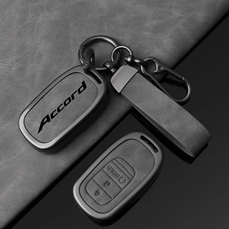 Alloy Car Key  Case Protector Shell for Honda Accord 11th gen 2023 2024 2025 Leather Car Key Cover Keychain Auto Accessories