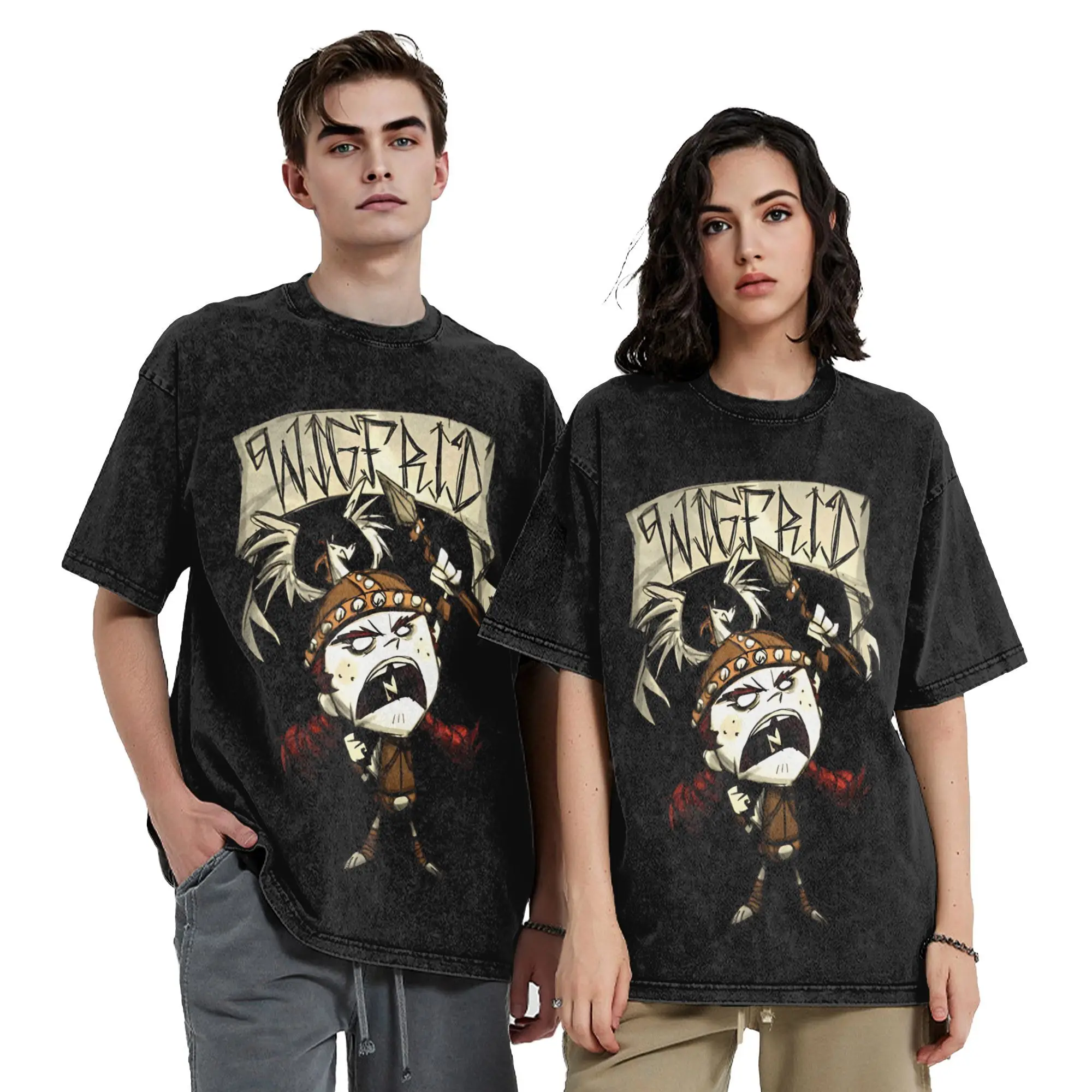 

Wigfrid Dont Starve Together Vintage Washed T Shirts Pure Cotton Humor T-Shirt Tee Shirt Short Sleeve Clothing 4XL 5XL 6XL