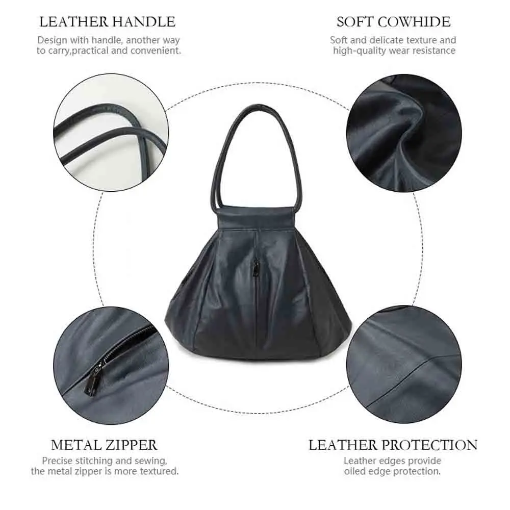 Motingsome Fashionable Woman Bag High Quality Frist Layer Cowhide Handbag Oversize Lady Casual Tote Roomy Daily Purses 2024 New