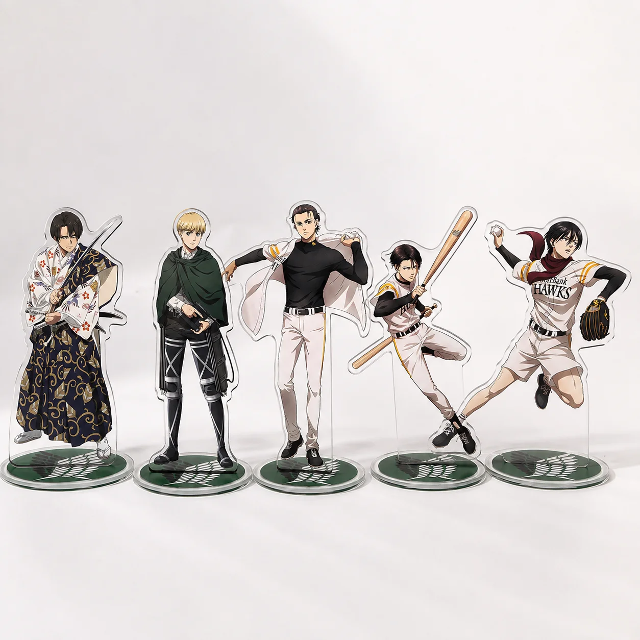Anime Attack on Titan Great War on Titan Mica Model Eren Levi Mikasa Armin Desk Decoration High Standee Figure Desktop Display