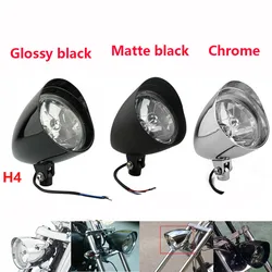 5.75inches Motorcycle Front Headlight H4 Halogen Visor Head Light Lamp For Harley Custom Chopper Softail Sportster Bobber Dyna