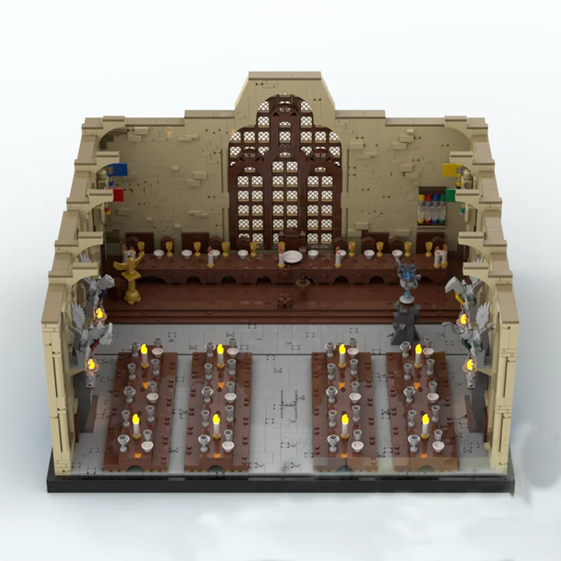 نموذج الفيلم الشعبي Moc اللبنات القاعة العظيمة (الجزء 2) نموذج الطوب لتقوم بها بنفسك تجميع لعبة البناء عطلة هدية عيد ميلاد