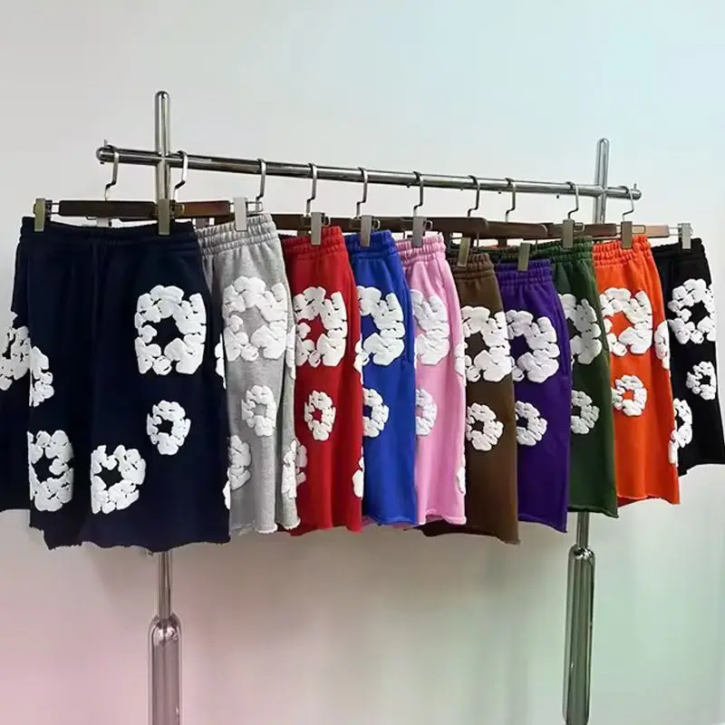 2026 Summer New Men's Navy Wreath 3D Print Sweat Shorts Oversized Pants, Suitable for Daily Wear and Training FamilyMatching