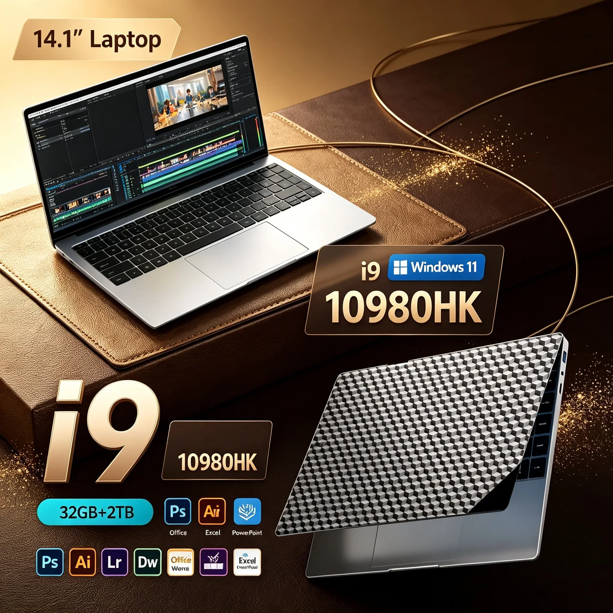 14.1'' Inch Notebook PC Intel Core I9 10980HK 32GB RAM 2TB SSD Windows 11 Ultra Slim Laptop 2026 New For Student Office Home
