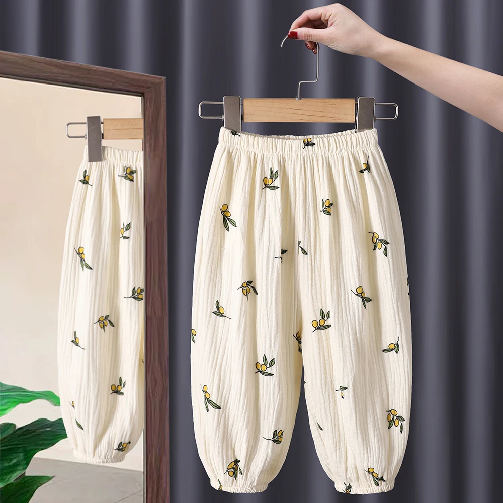 Summer Baby Girls Thin Mosquito Repellent Pants Home Pants Soft Korean Fashion Girls' Baby Pants