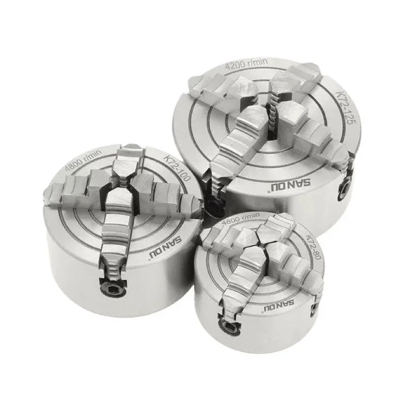SANOU Chuck 4 mandíbulas torno de 3-10 pulgadas mandíbula Reversible independiente K72-80/100/125/160/200/250 herramienta de perforación fresado carpintería