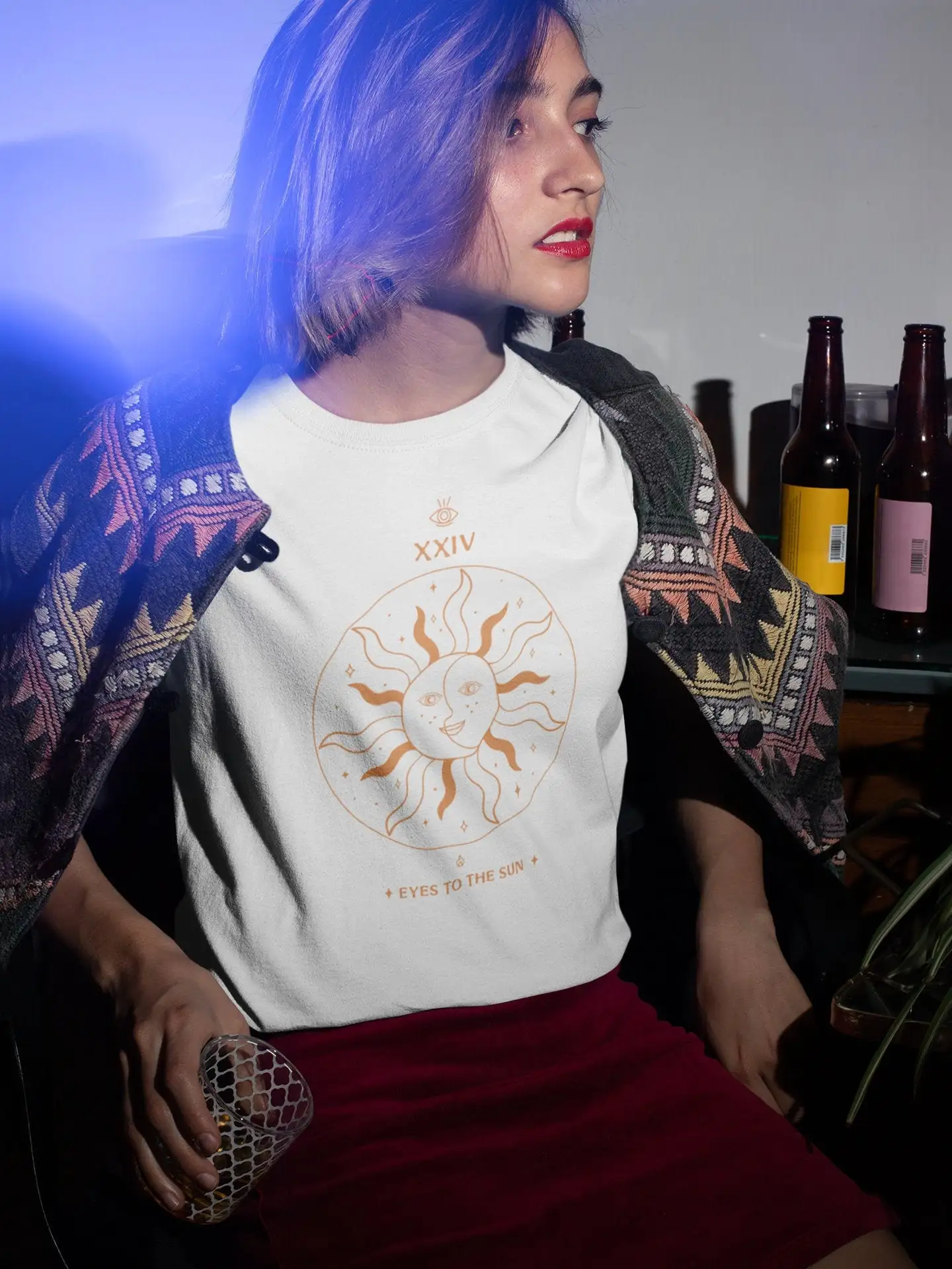

Tarot Sun T Shirt Moon Child Zodiac Astrology Cancer Witch And Flower Love Chrystal Witchy Vibes Spiritual