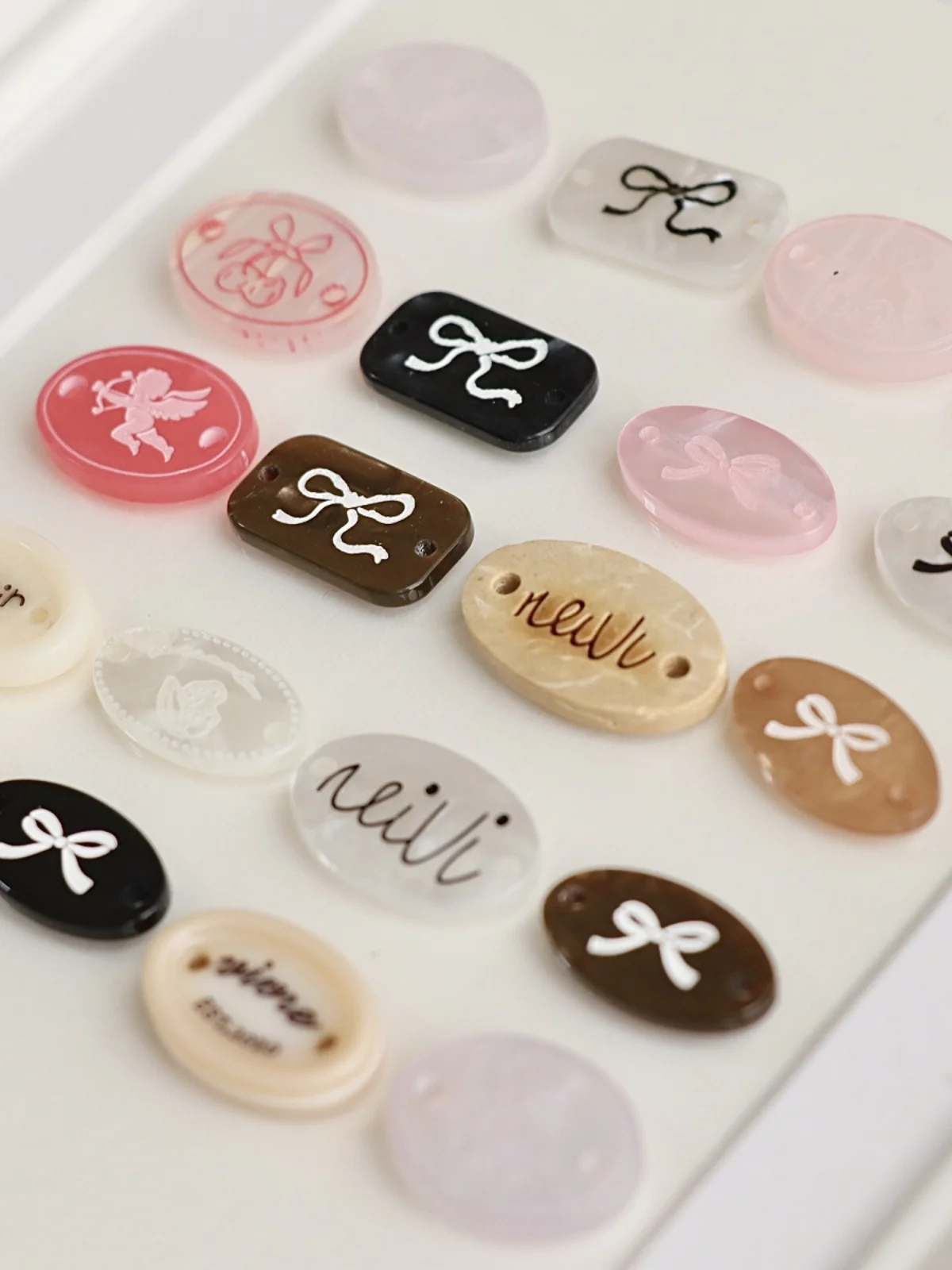 Elliptical Tag Button Collection DIY Sewing Accories Handmade Jewelry Decorative Buttons Korean Sle Ornament Parts