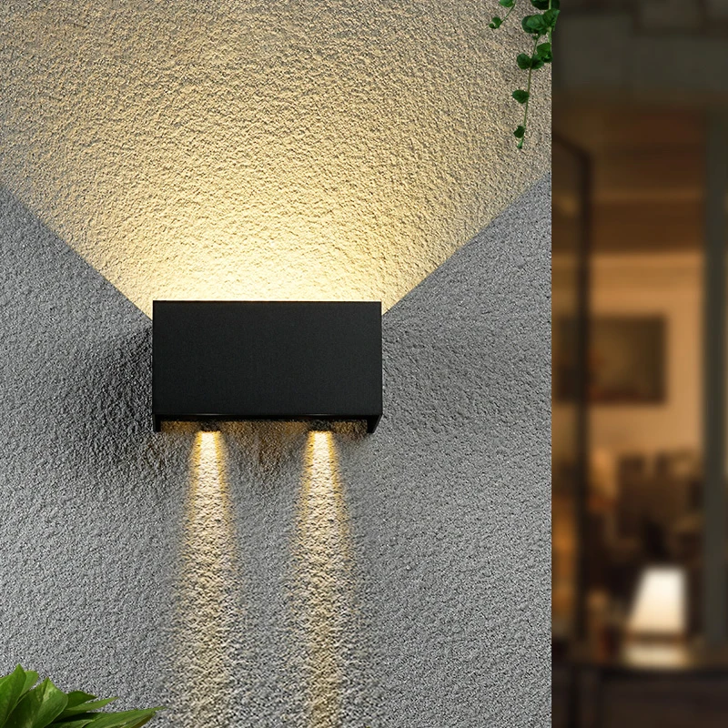 Moden waterproof outdoor wall lamp PIR motion sensor wall light Garden porch frontdoor black aluminum lamp body indoor walllight