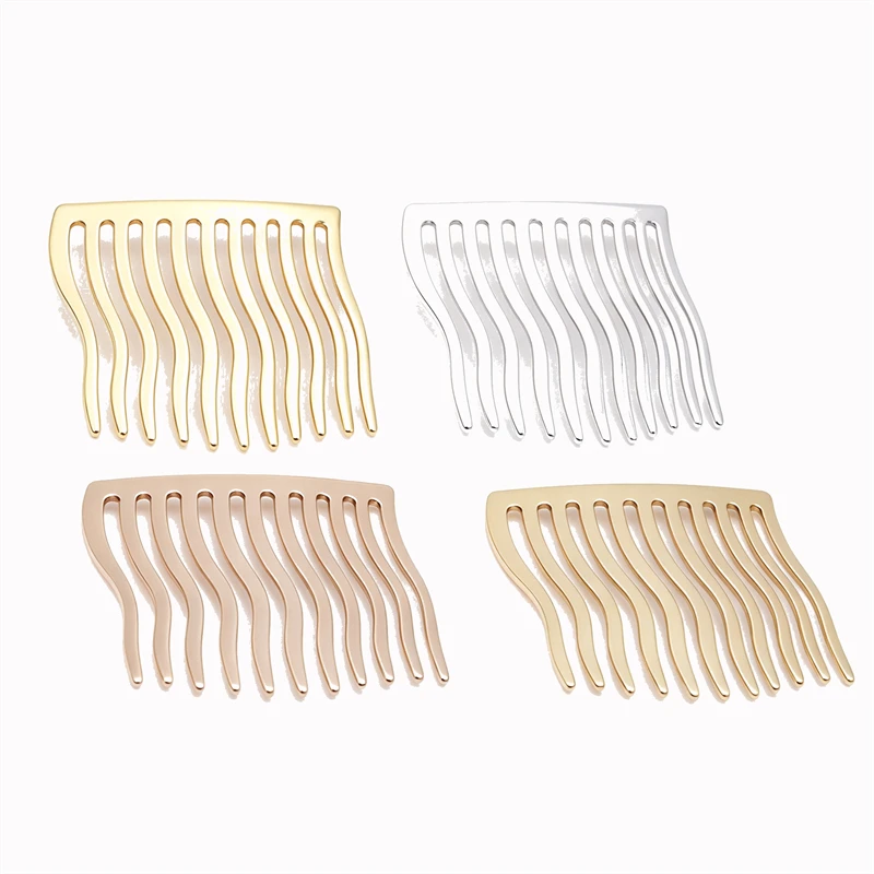BoYuTe (20 Pieces/Lot) 40*38mm Wave Hair Comb 11 Teeth Metal Combs Handmade Diy Hair Jewelry Accessories
