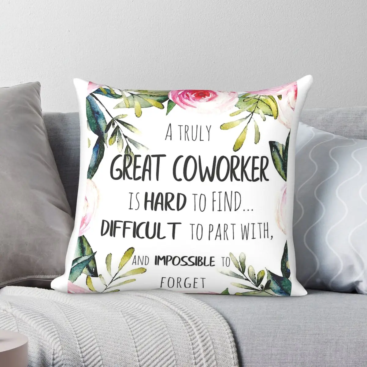 Farewell Great Coworker Square Pillowcase Polyester Linen Velvet Printed Zip Decorative Car Cushion Cover 18