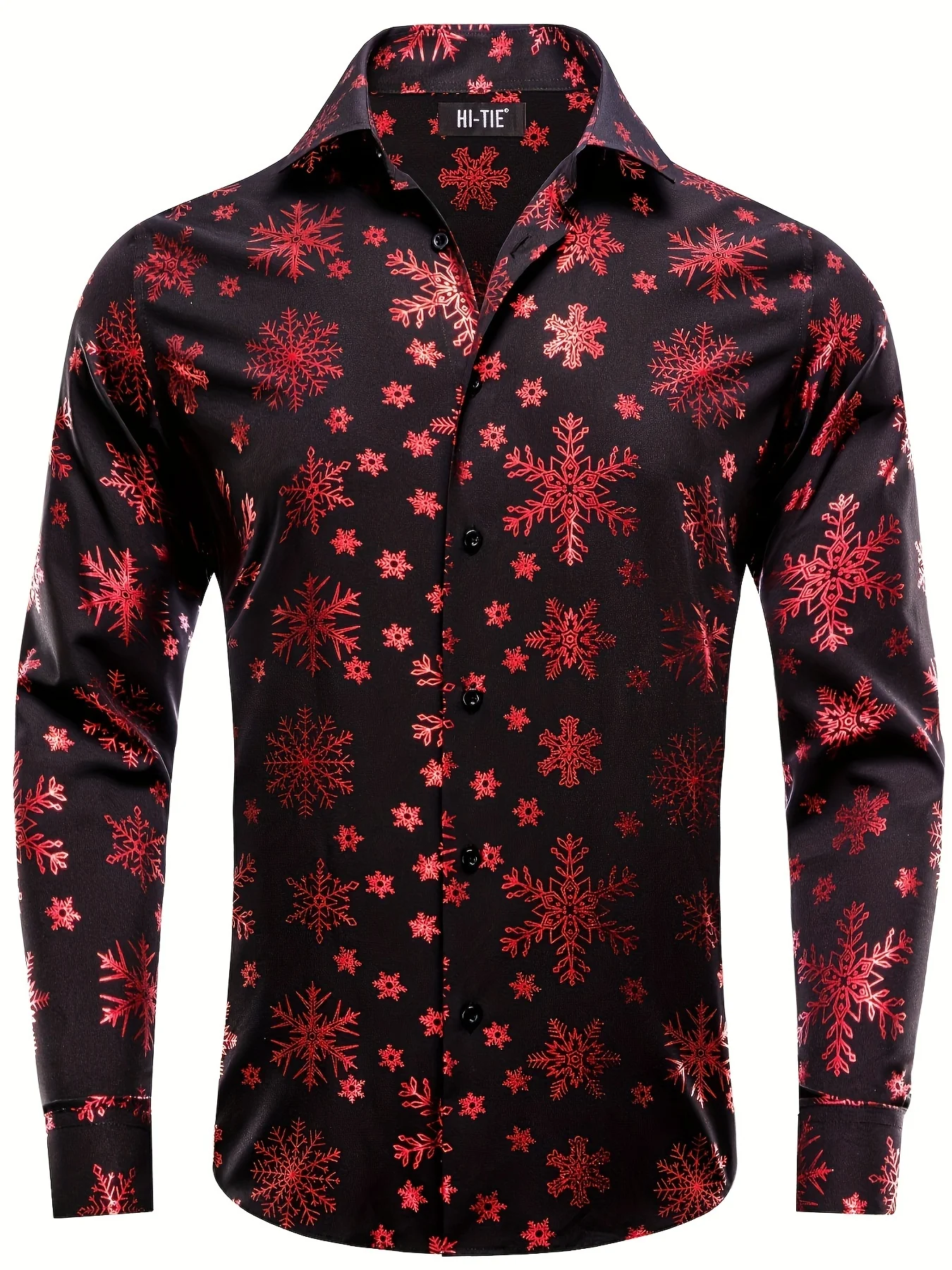 Christmas Festival Theme Men\'s 3D Printed Formal Shirts Golden Snowflakes Graphic Long Sleeve Shirt Fashion Men\'s Shirts For Men