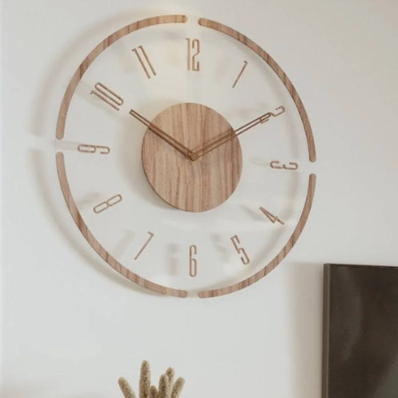 Modern Transparent Floating Digital Wall Clock Decoration Special Material Disk Battery Powered Home Decorative Item