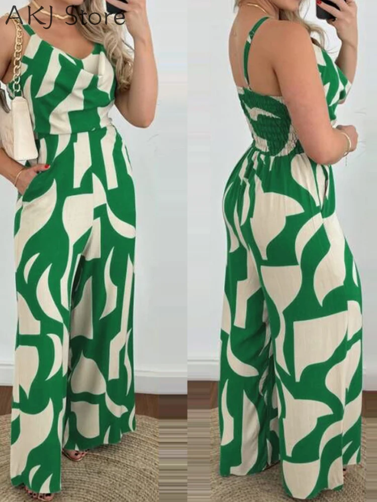 Summer Elegant Women Print Jumpsuit