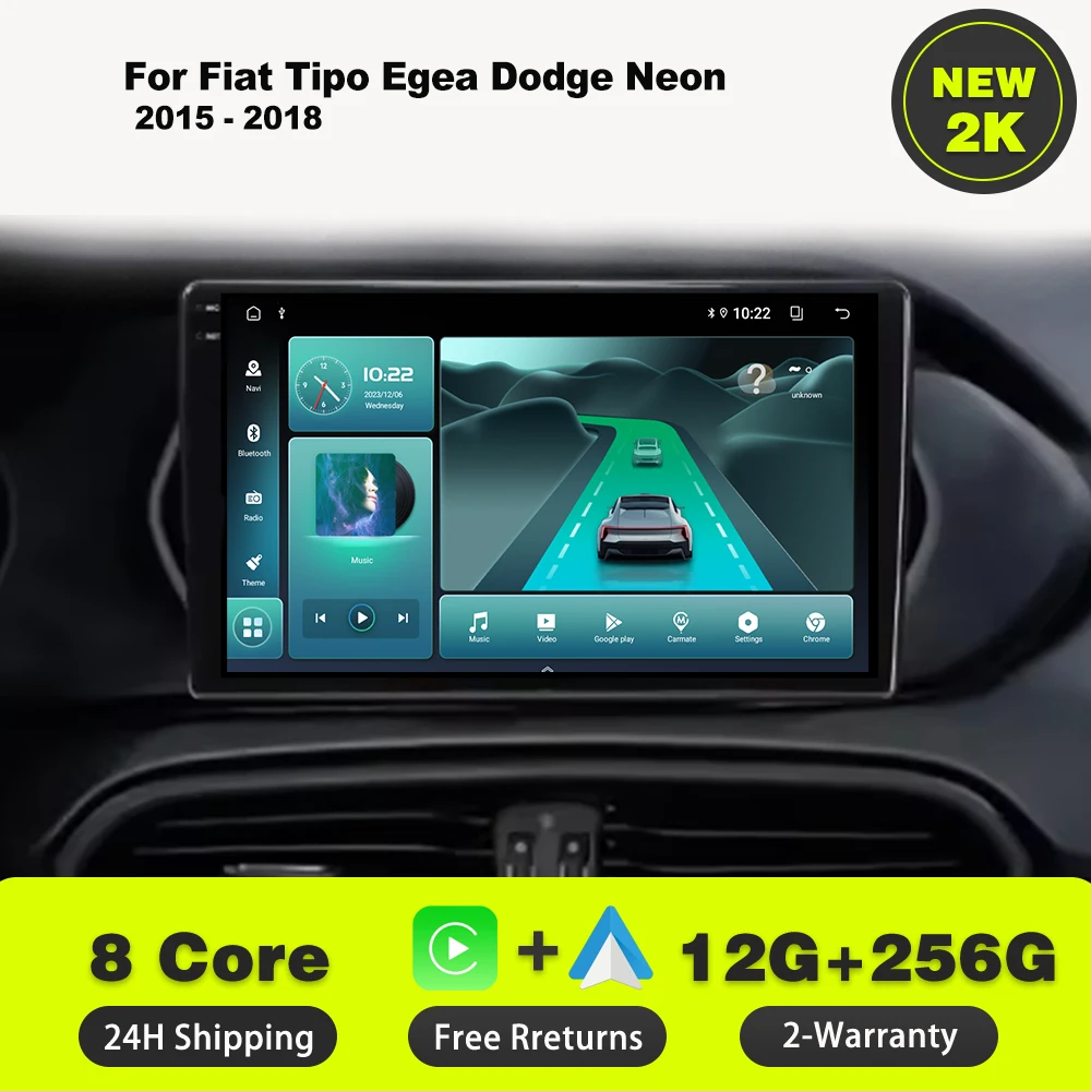 

Android 14 For Fiat Tipo Egea Dodge Neon 2015 -2018 Carplay Autoradio Car Radio Multimedia 8 CORE IPS LED Navigation DVD 5G Wif