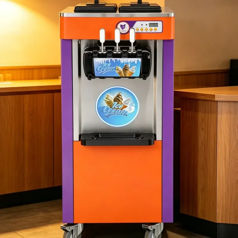 CE Certificate Commercial Italian Soft Serve Ice Cream Maker 3 Flavors Household Use Vertical Soft Ice Cream Machine