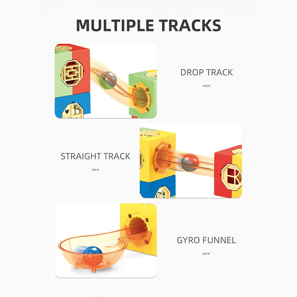 Montagem educacional das crianças diy pipeline bloco de construção pista tridimensional labirinto ejeção bola bloco de construção brinquedo presente